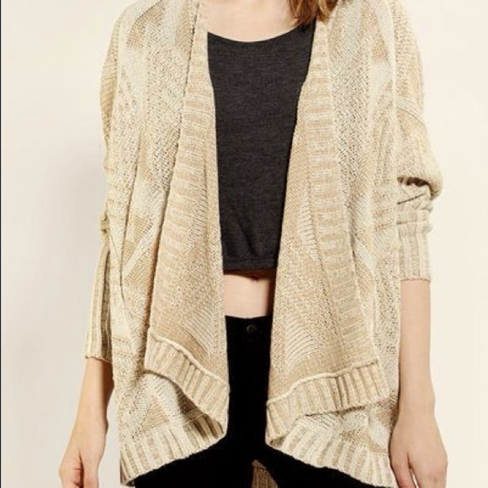MOVING SALE Sparkle and Fade Beige Knit Cardigan